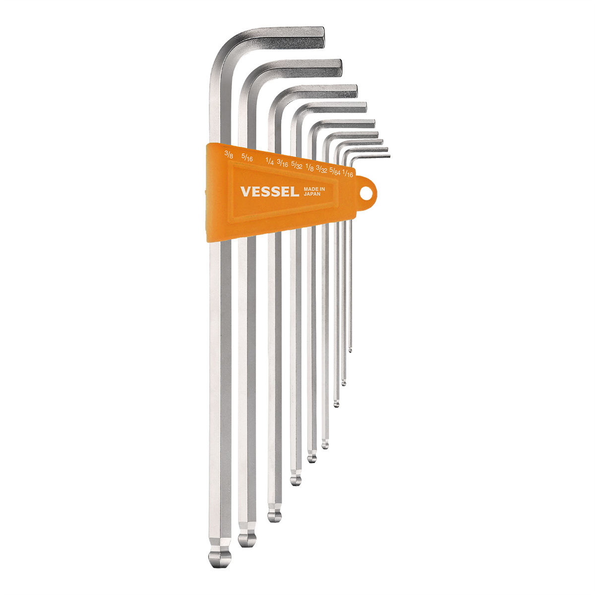 VES8309BPLINU Ball Point Hex L-Key Long Type Wrench - 9 Piece