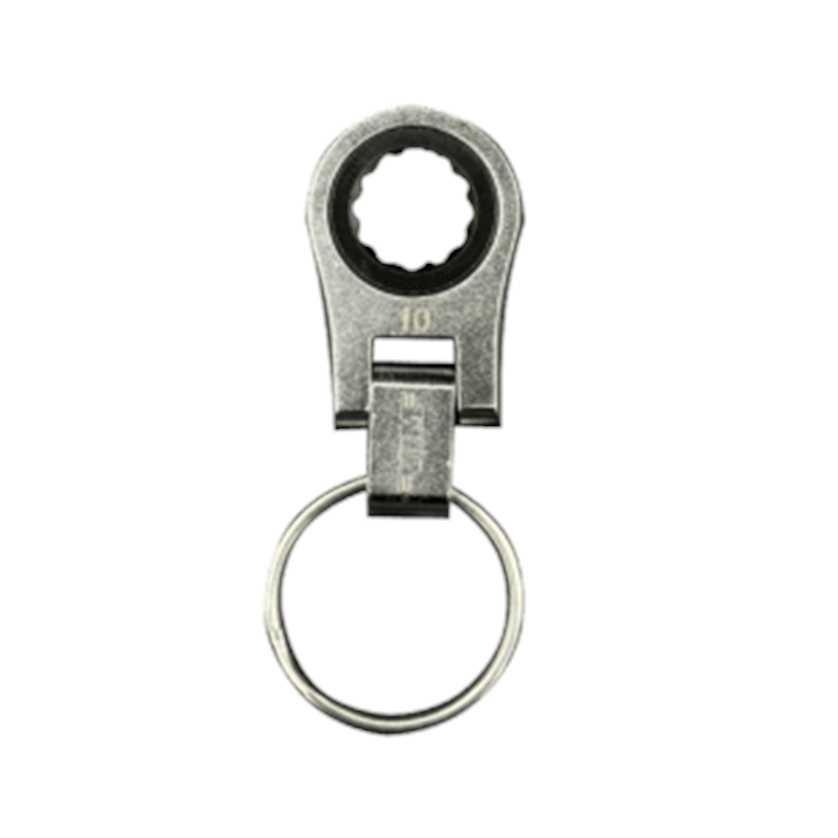 Flex Palm Ratcheting Wrench - Silver - 10 mm - Key Chain - Compact Design