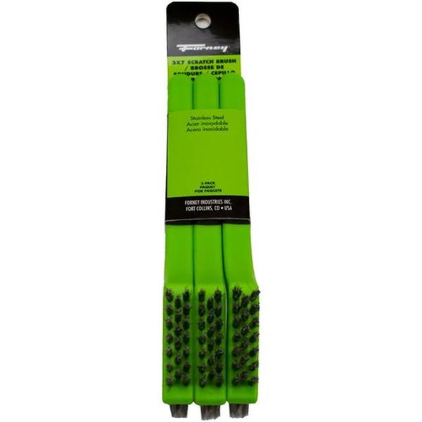 FOR70529 3 x 7 Rows Nylon Scratch Brush with Plastic Handle - Pack of 3