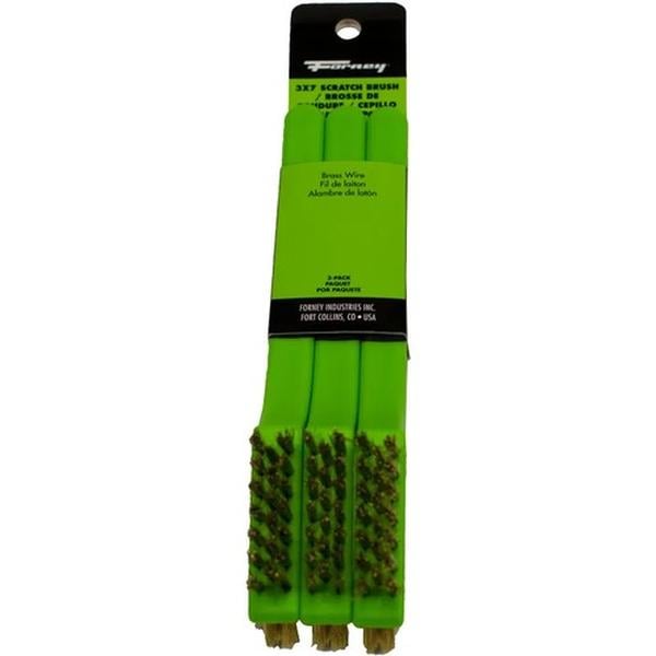FOR70530 3 x 7 Rows Brass Scratch Brush with Plastic Handle - Pack of 3