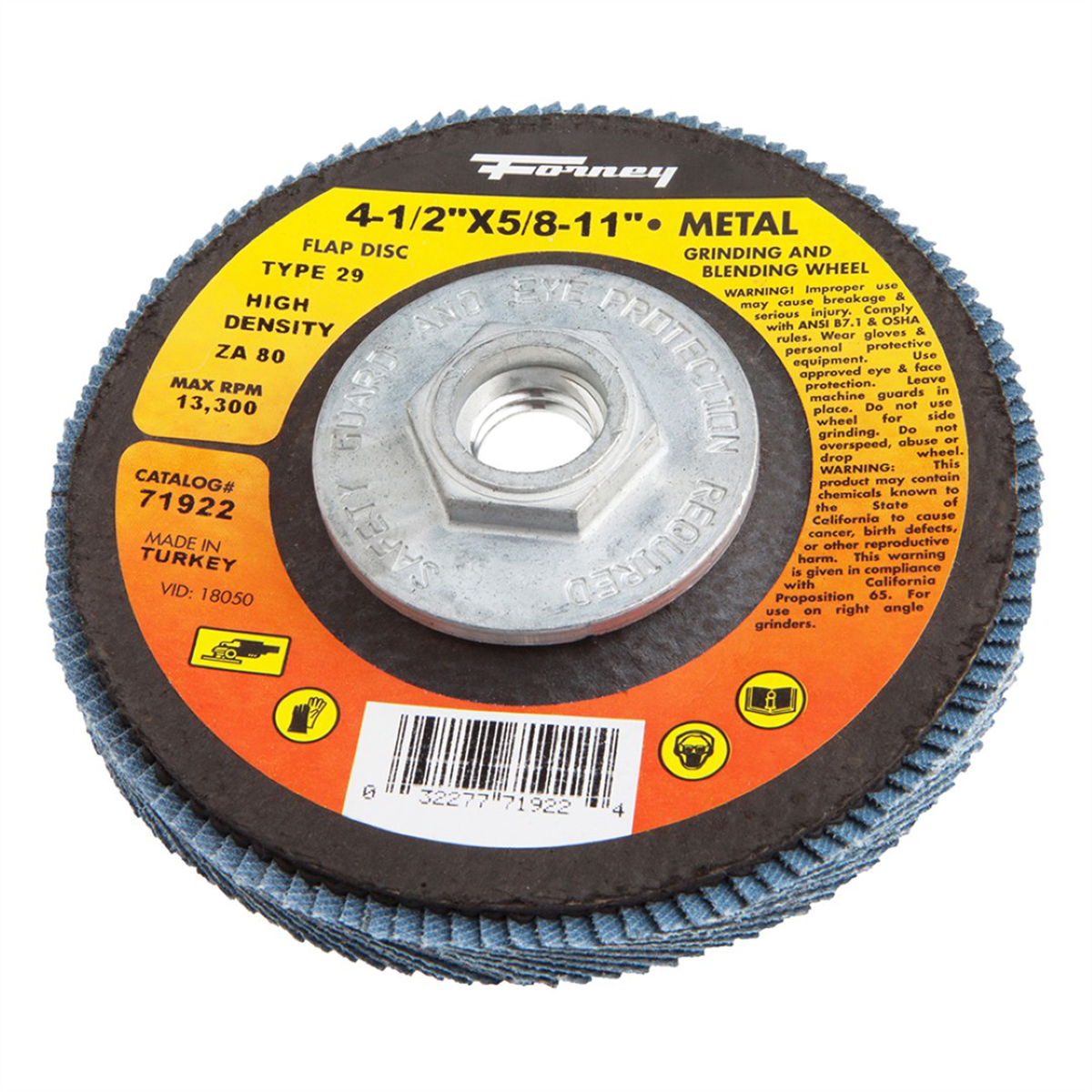 FOR71922 4.5 x 0.625 in. 11 ZA80 High Density Flap Disc - Type 29