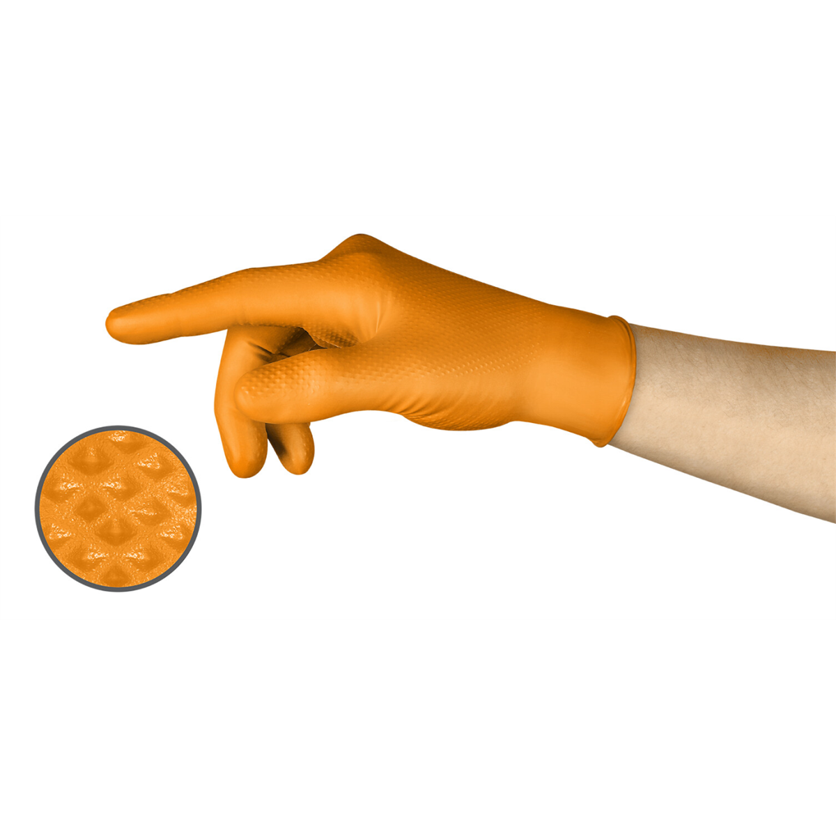 MFX93256090 Mega Texture Disposable Gloves, Orange - Large