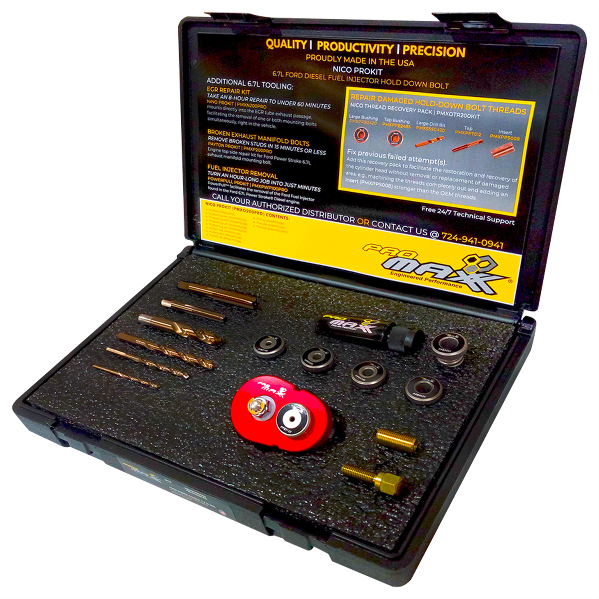 PMXO200PROP Diesel Fuel Injector Broken Bolt Tool Kit for Ford 6.7L