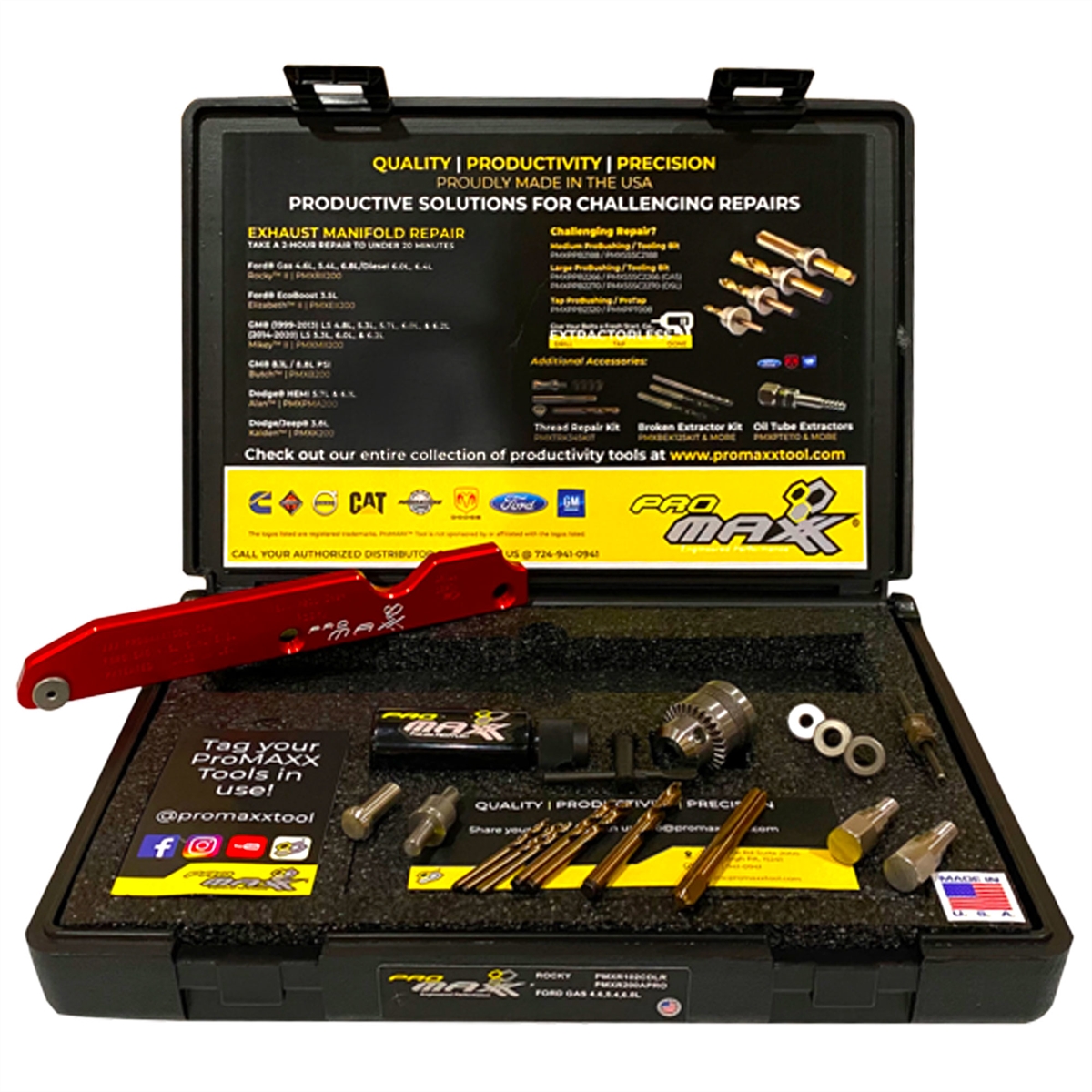 Picture of ProMax PMXR200PROP Tool Rocky Broken Exhaust Manifold Bolt Repair Kit with Ford 6.2L&#44; 6.8L & 5.4L Engines