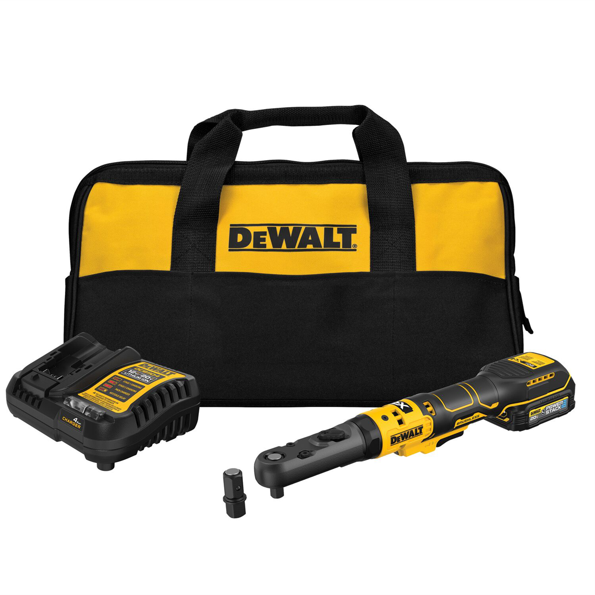 DWTDCF510GE1 0.37 & 0.5 in. 20V Max XR Sealed Head Ratchet Kit with Powerstack