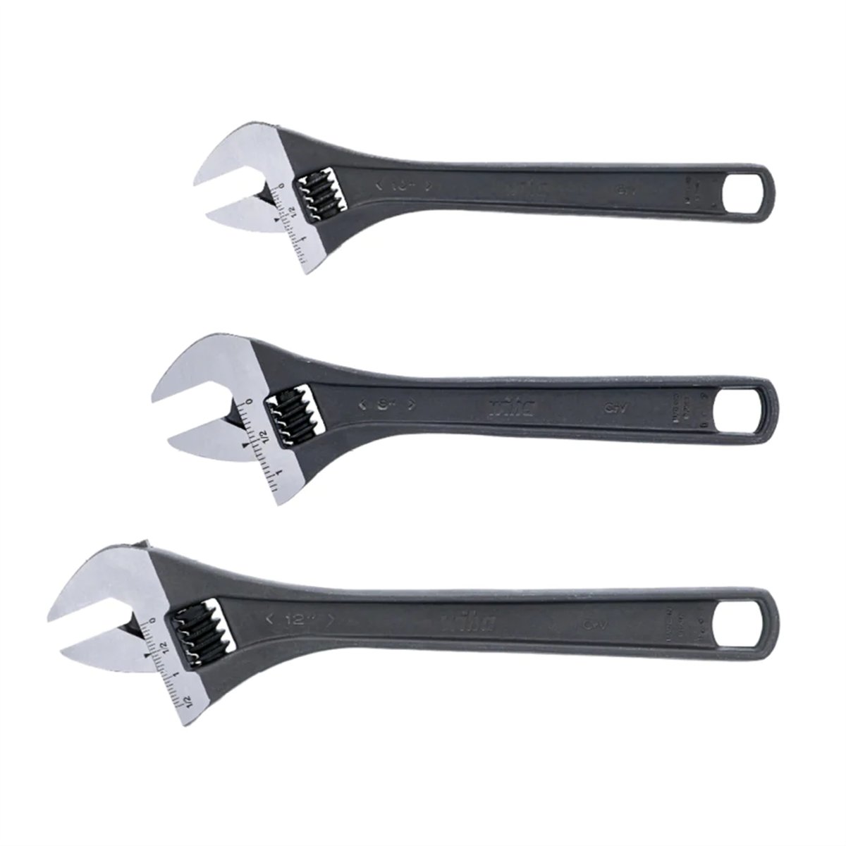 Picture of Wiha Tools WIH76280 Adjustable Wrench Set&#44; Silver - 3 Piece