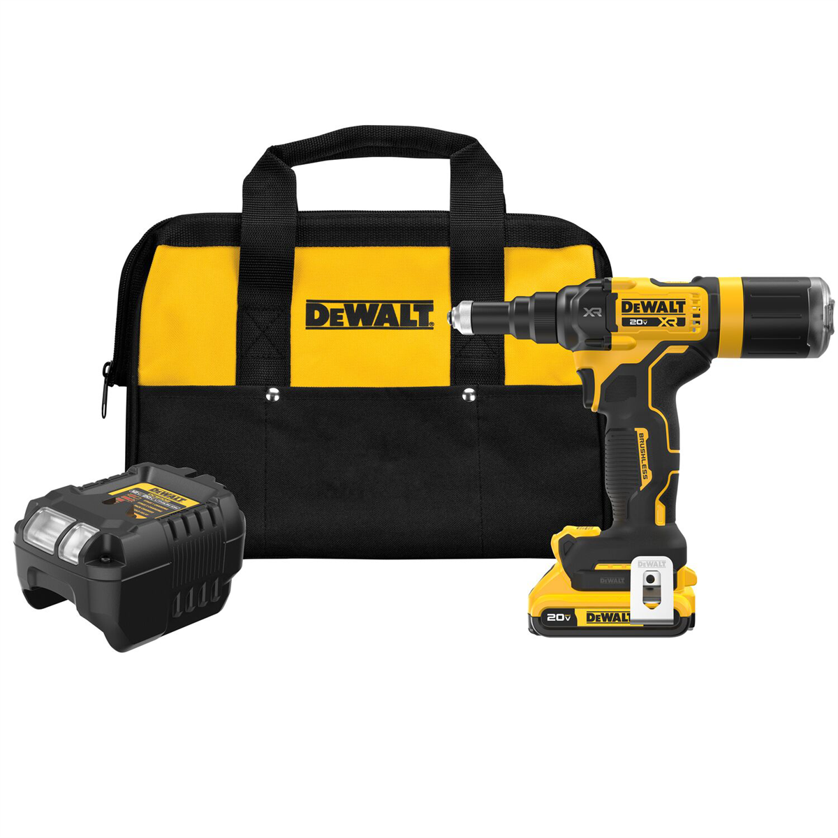 DWTDCF403D1 0.18 in. 20V Max XR Brushless Cordless Rivet Tool Kit