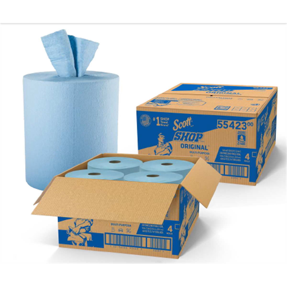 Kimberly Clark KIM55423 Scott & Shop Towels 200 Sheets - 4 Rolls