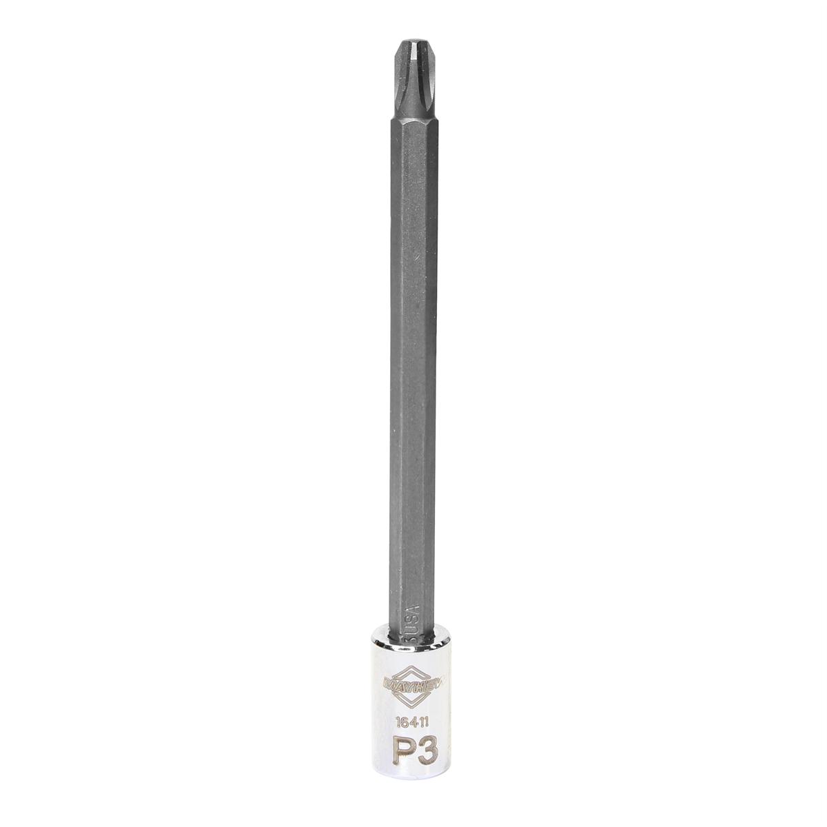 MAY16411 No. 3 Phillips Medium Insert Socket Bit, Brushed - 0.25 in. Drive - One Size