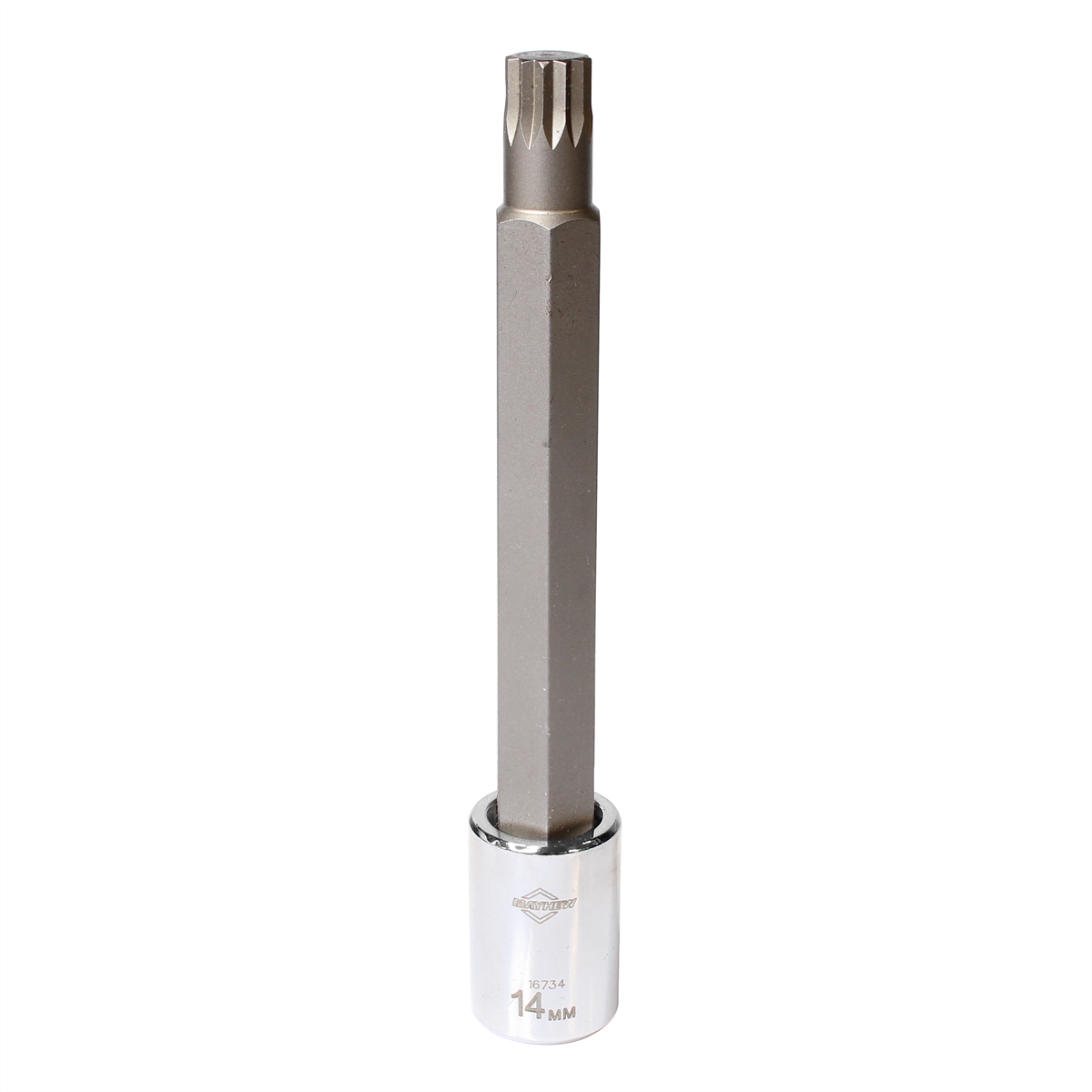 MAY16734 14 mm Triple Square Long Insert Socket Bit - 0.5 in. Drive