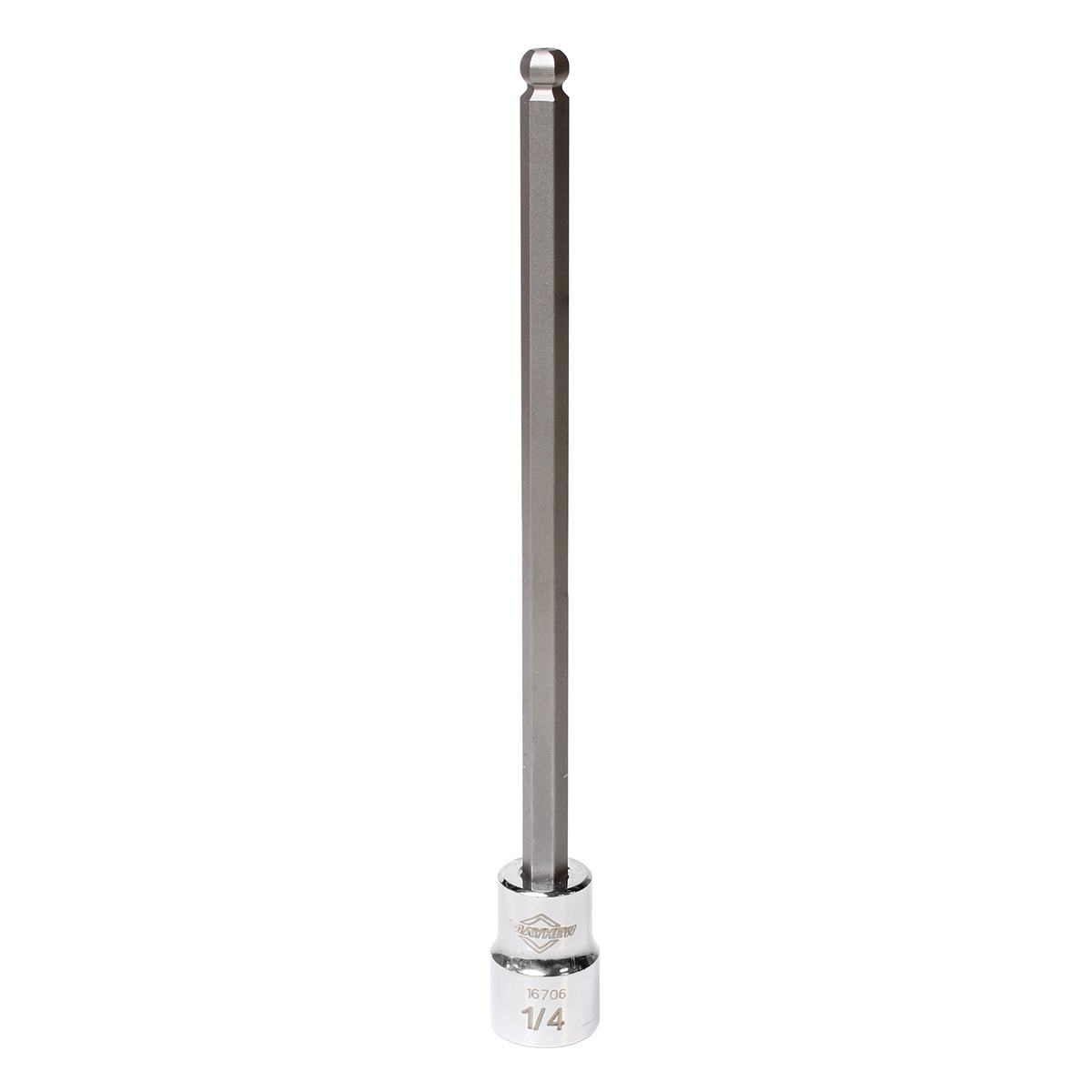 MAY16706 0.25 in. SAE Ball Hex Long Insert Socket Bit - 0.38 in. Drive