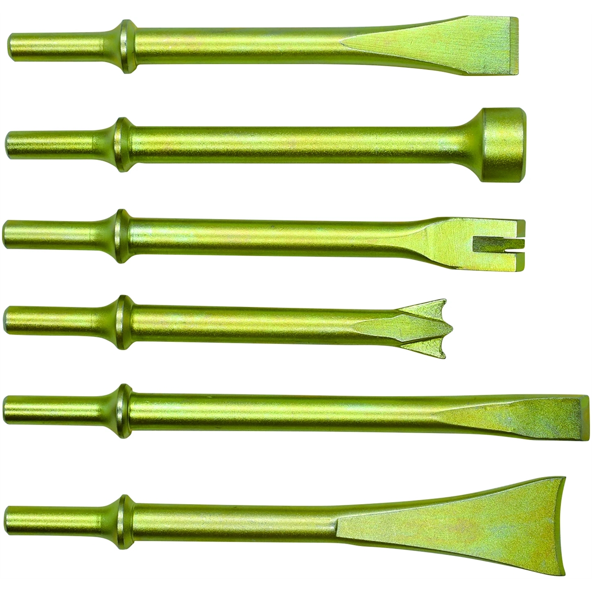 0.401 Shank Heavy Duty Thor Air Hammer, Chisel & Cutter Bit Set - 6 Piece