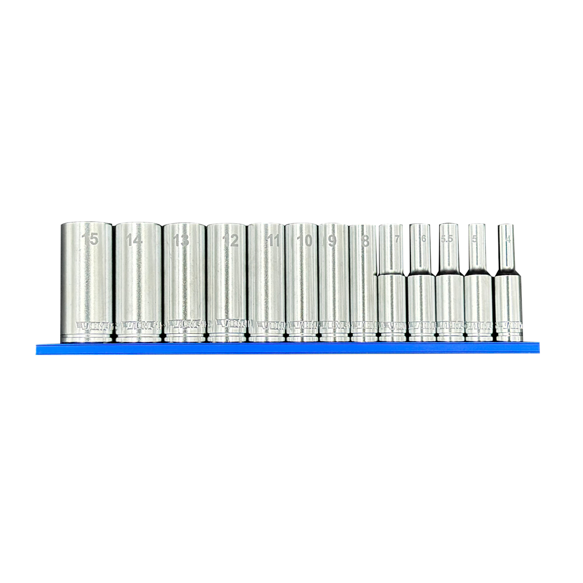 VIMSM400D 13 Piece 0.25 in. Drive Deep Metric Socket Set with 8 in. Blue Magrail