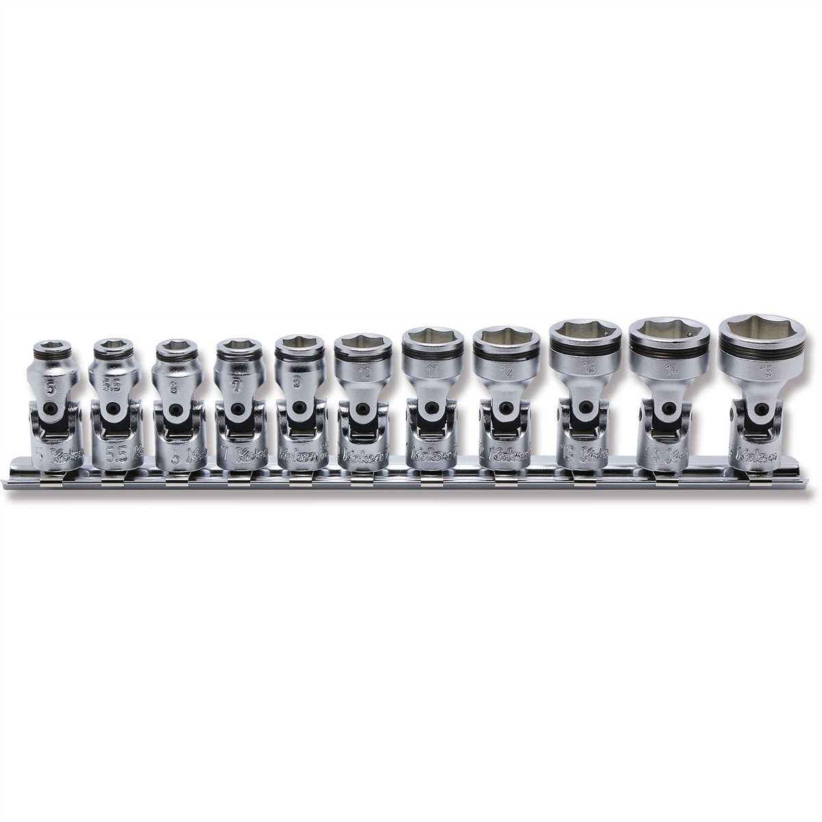 KKNRS2441M-11 0.25 in. Square Drive Universal Nut Grip Socket Set - 5-15 mm - 11 Piece