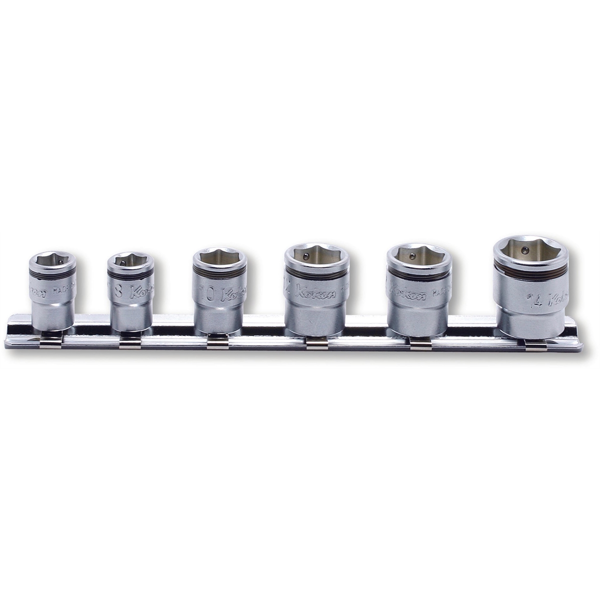KKNRS2450MS-6 0.25 in. Square Drive Short Nut Grip Socket Set - 7 mm to 14 mm - 6 Piece