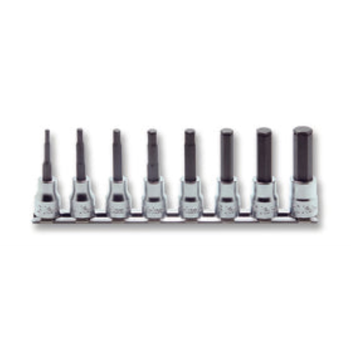 0.375 in. Square Drive Grip Ring Hex Bit Socket Set - 3 mm to 12 mm - 8 Piece
