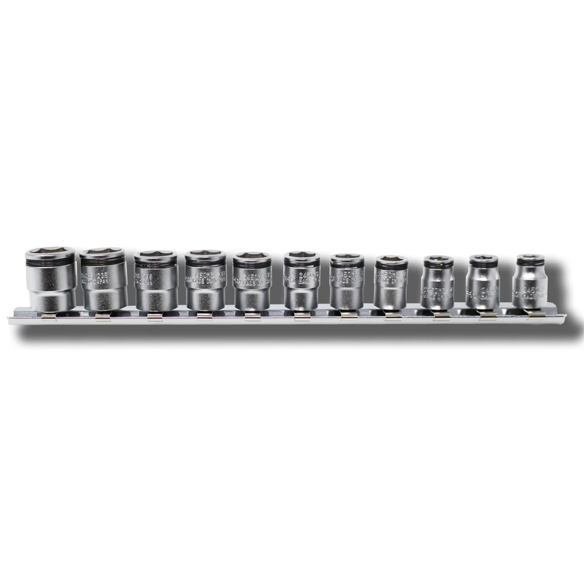 0.25 in. Square Drive Short Nut Grip Socket Set - 5 mm to 14 mm - 11 Piece
