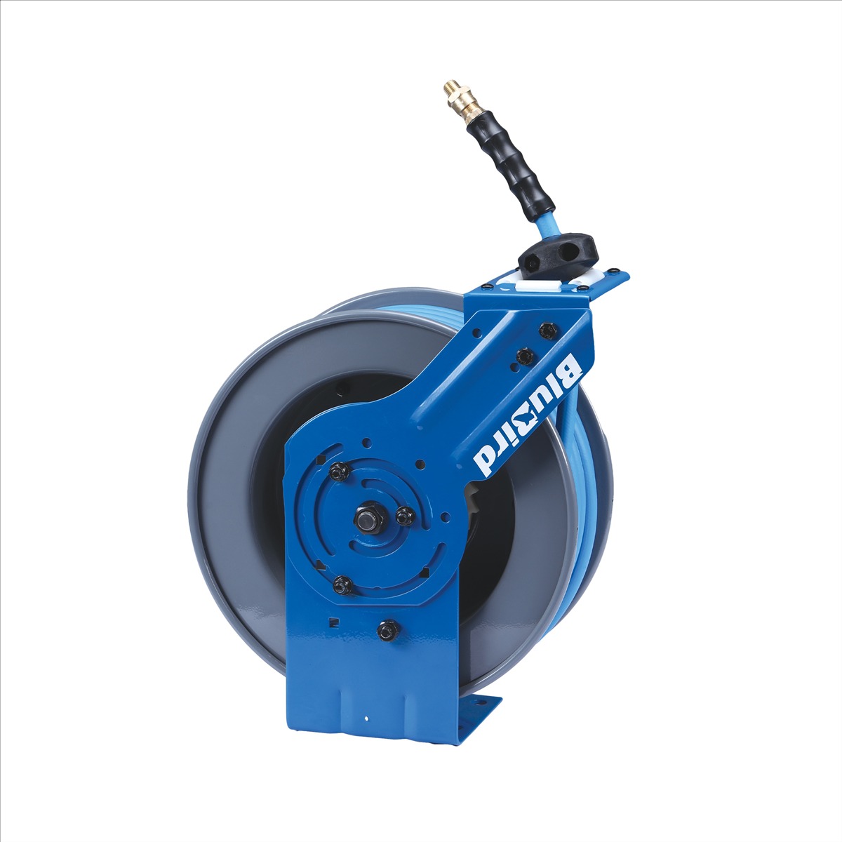 Picture of BluBird BLBBBRHD38100-AIO 0.375 in. x 100 ft. Heavy Duty All in One Rubber Air Hose Reel with 3 ft. Lead in Hose