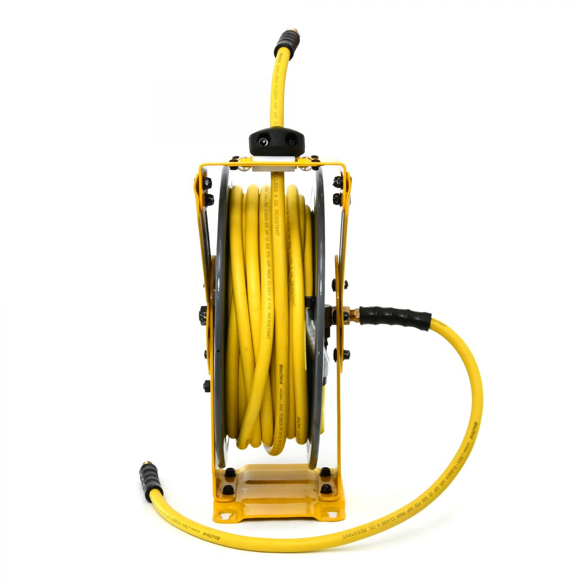 Picture of BluBird BLBOSRDA12100-AIO 0.5 in. x 100 ft. Oil Shield Dual Arm All in One Rubber Air Hose Reel with 3 ft. Lead-in-Hose