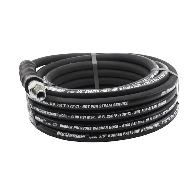BLBTTPW3850 0.375 in. x 50 ft. Tough Tek Rubber Pressure Washer Hose with Coupler & Plug