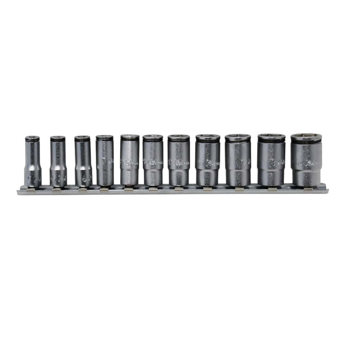 0.25 in. Square Drive Semi-Deep Nut Grip Socket Set - 5 mm to 14 mm - 11 Piece