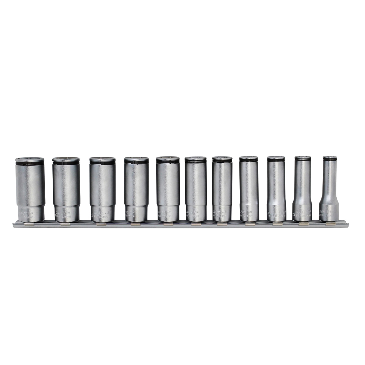 0.375 in. Square Drive Deep Nut Grip Socket Set - 8 mm to 19 mm - 11 Piece