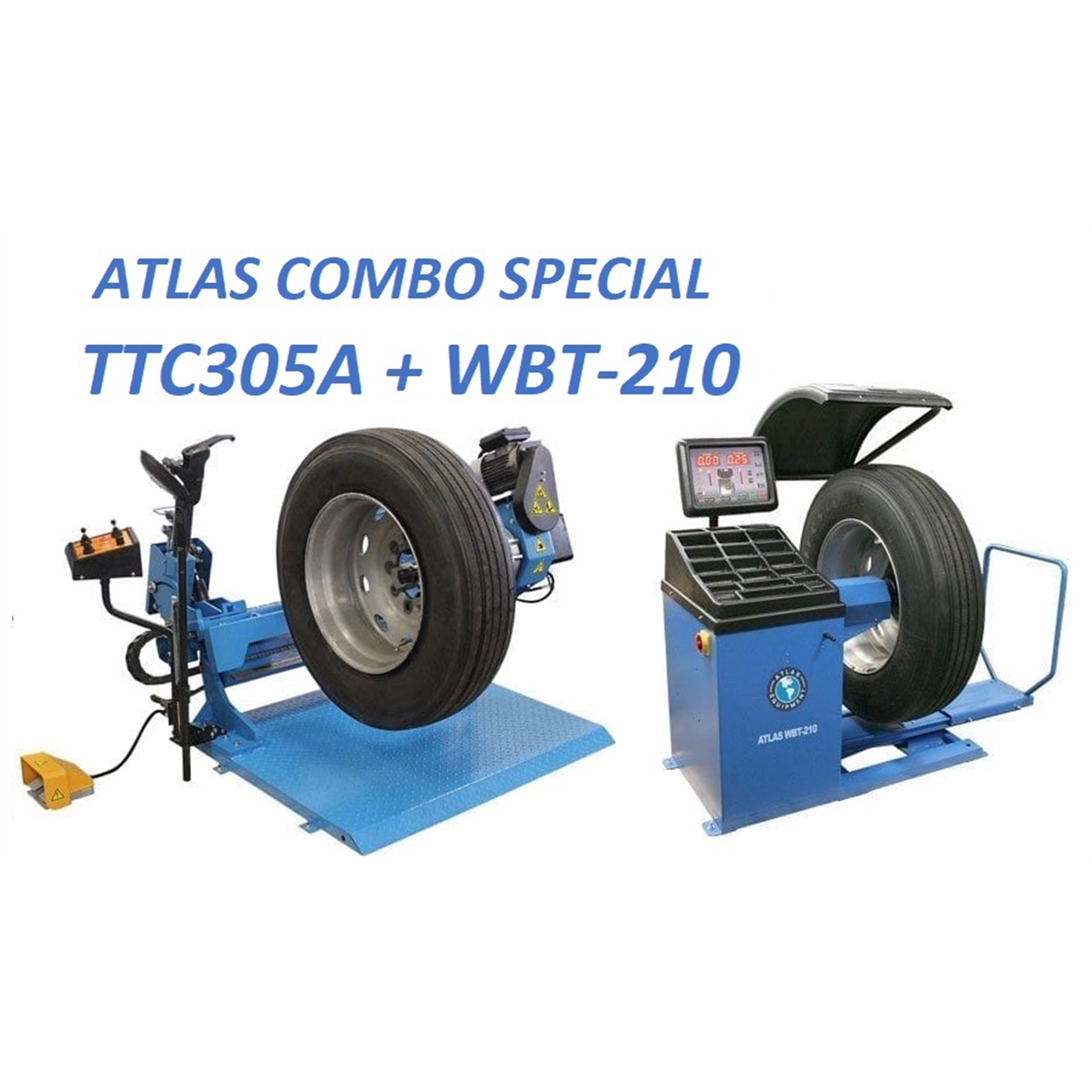 Picture of Atlas Automotive Equipment ATETTCWB-COMBO2-FPD 55 in. Dia. Tire Changer Plus WBT210 Wheel Balancer Combo
