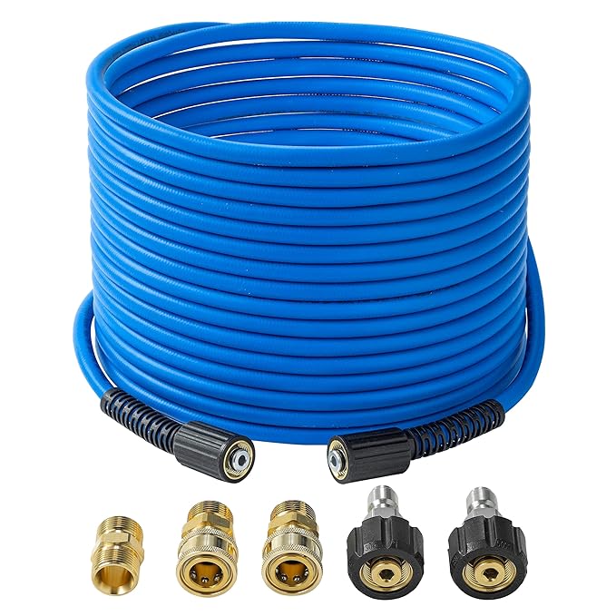 BLBTTPW1450 0.25 in. x 50 ft. Tough Tek Rubber Pressure Washer Hose with M22 Fittings -  Bluebird