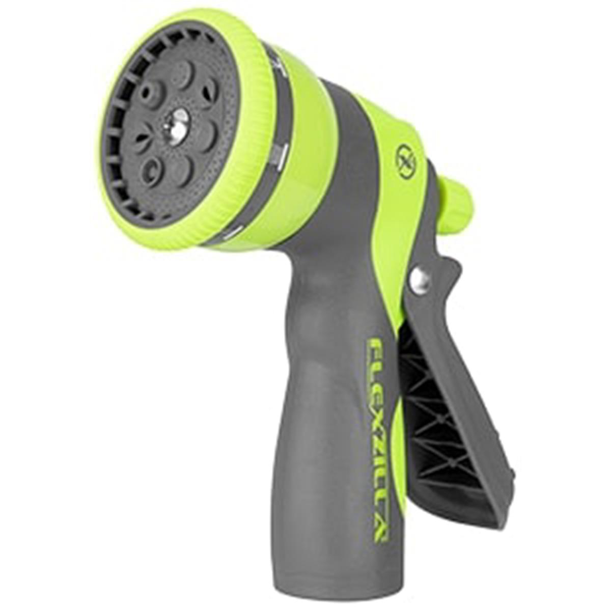 LEGNFZG67 6 in. Flexzilla Garden Hose Nozzle - Heavy Duty 7-Pattern Adjustable Pistol Grip, ZillaGreen