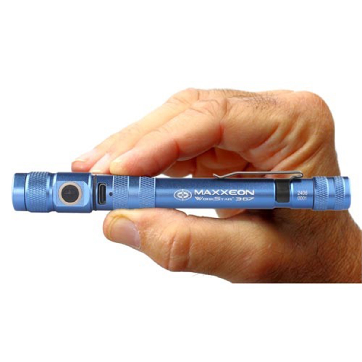 Maxxeon WorkStar 367 Rechargeable LED Zoom Penlight/Inspection Light USB-C - BLUE (MXN00367)