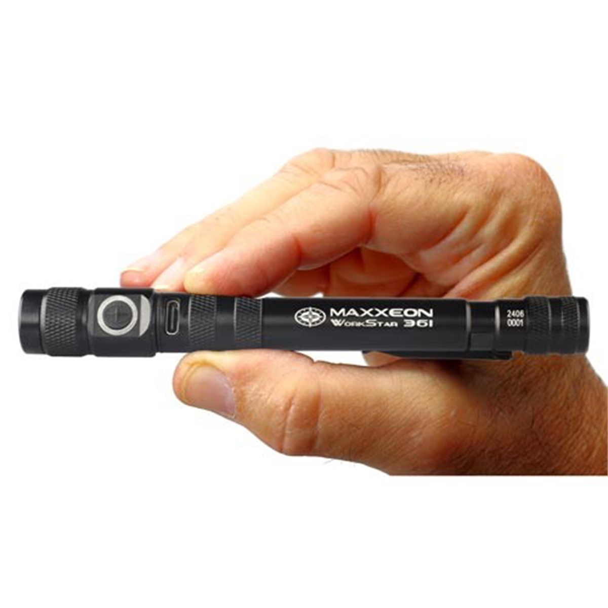 Maxxeon WorkStar 361 Rechargeable LED Zoom Penlight/Inspection Light USB-C - BLACK (MXN00361)