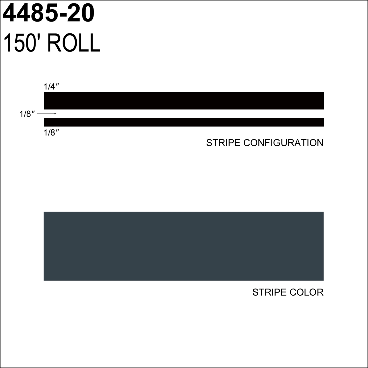 SHR4485-20 0.5 in. x 150 ft. Light Charcoal Pinstripe Tape