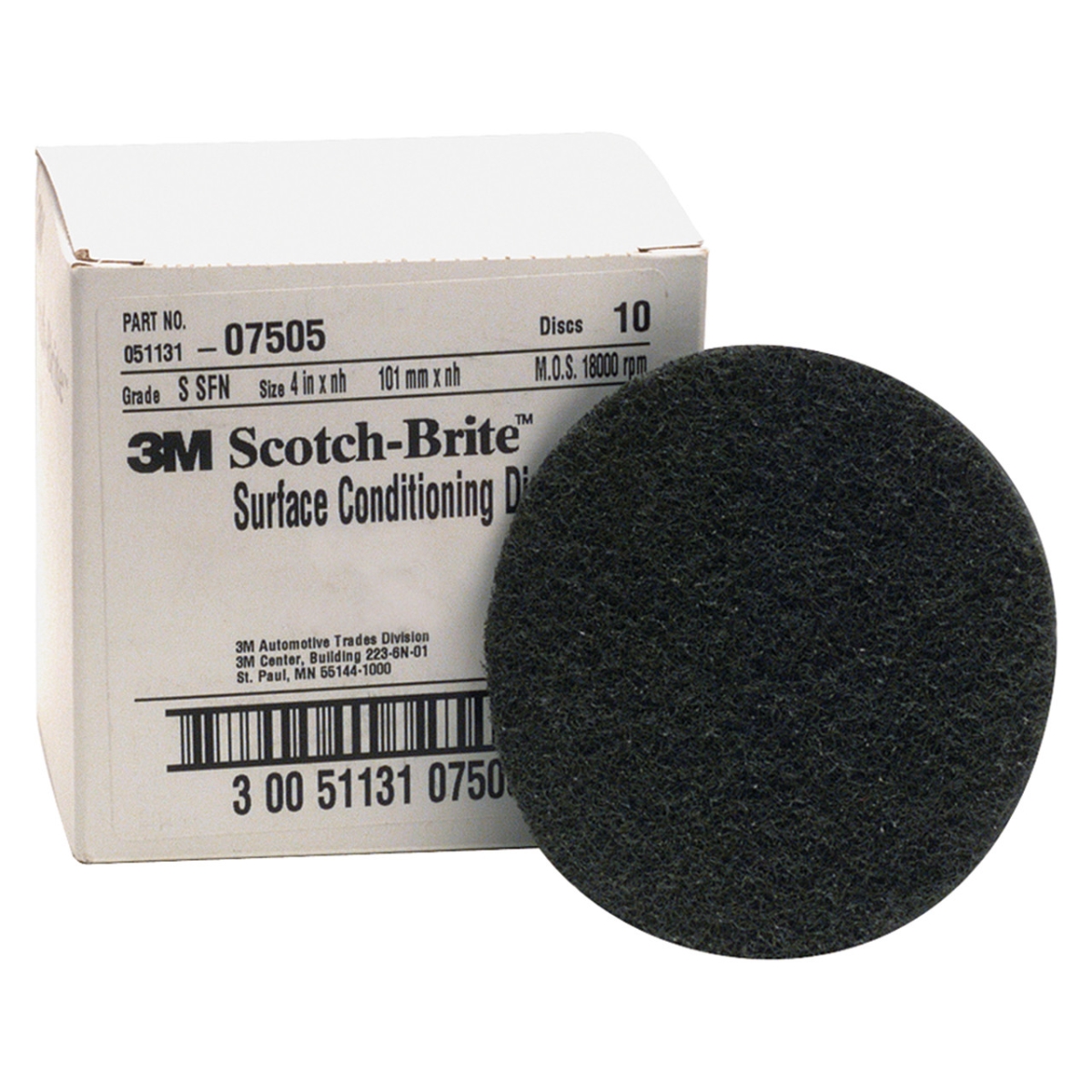 MMM7505 4 in. Scotch Brite Fine Silicon Carbide Surface Conditioning Disc, Gray - 10 Piece