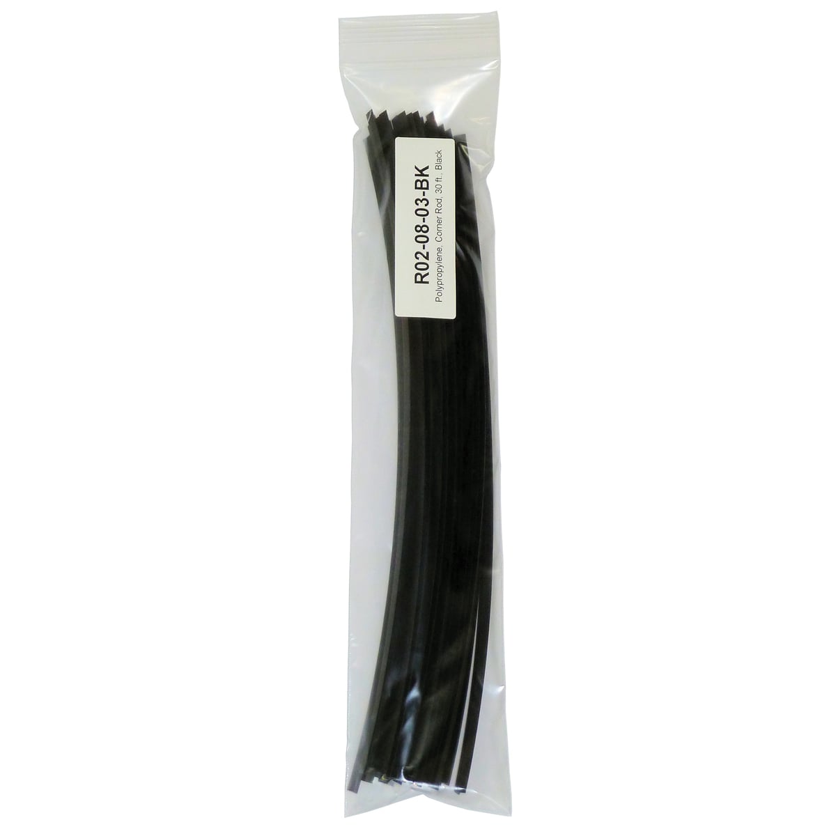 Polyvance Polypropylene Corner Rod, 1/4" X 1/4", 30 Ft, Black (R02-08-03-BK)