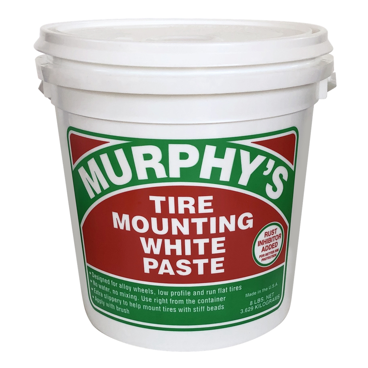 JTMF10066 8 lbs Tall Pail Murphys Tire Mounting White Paste with Rust Inhibitor