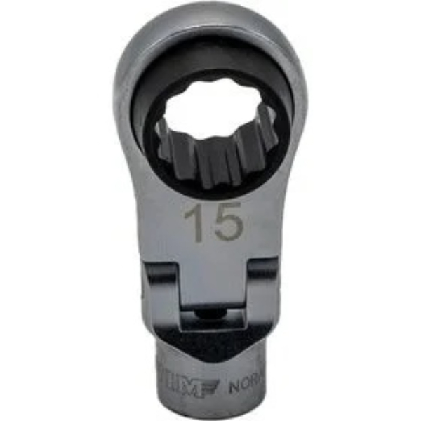 VIMNORA115 0.37 in. Drive 15 mm 12 Point Nano Flex Offset Ratcheting Attachment