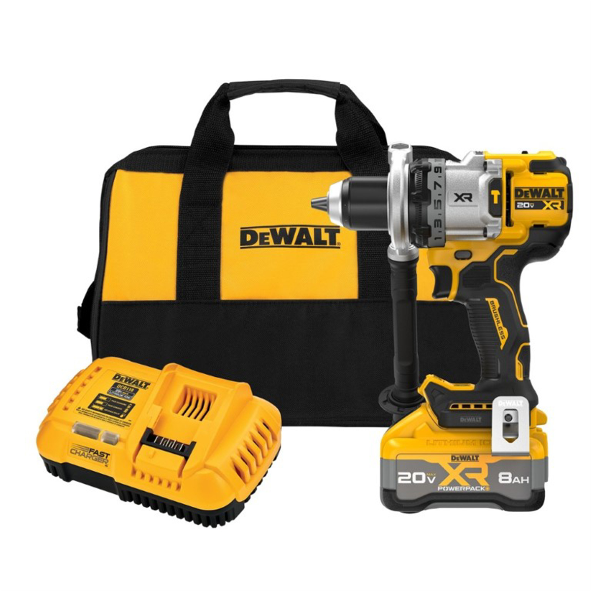 Picture of Dewalt DWTDCD1007WW1 0.5 in. 20V Max XR Brushless Cordless 3-Speed Hammer Drill Kit