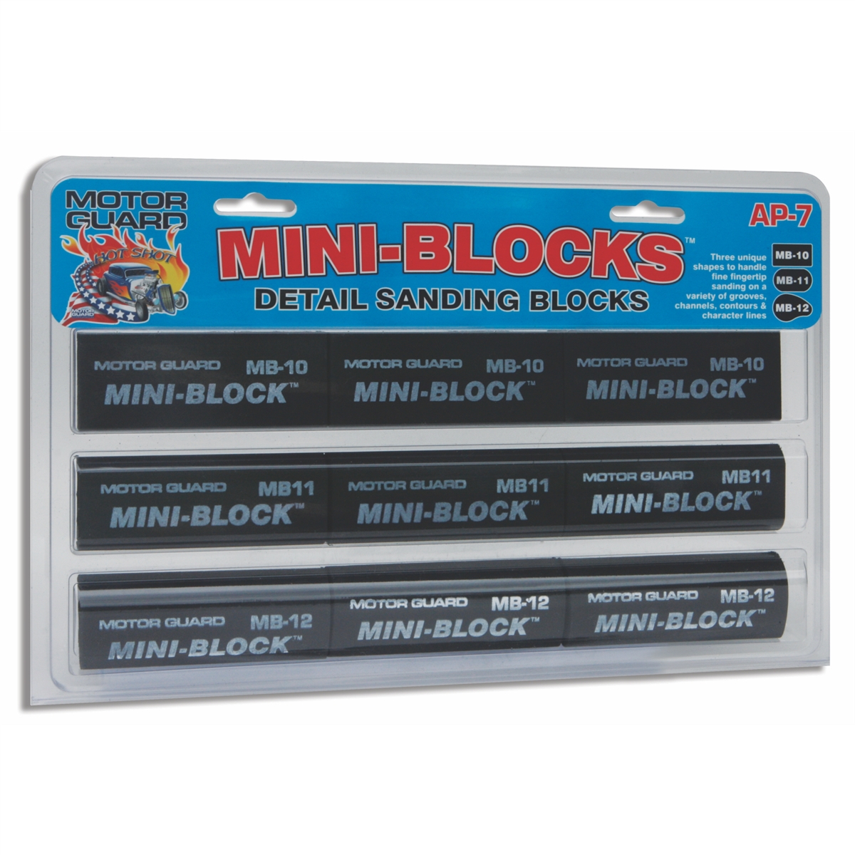 Motor Guard JLMAP-7 Mini-Block Sanding Blocks, Assortment of 3