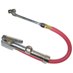 K Tool Tire Inflator Gauge With Dual-Head Chuck - 15" Air Hose, 1/4" Npt, 10 To 120 Psi (89002)
