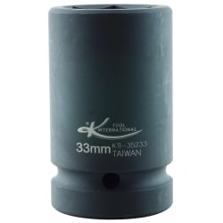 K Tool International Impact Budd Wheel Socket 1" Drive 33mm 6-Point Deep (35233)