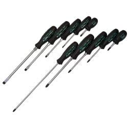 K Tool International KTI-16000 Professional Screw Driver Set with Triangular Grip Handles, 10 Piece
