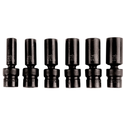 6 Piece 0.37 in. Drive Flex Deep Impact Socket Set