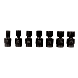 K Tool 33500 Impact Socket Set, 1/2" Drive, 7 Piece, 1/2" to 7/8", 6 Point, Flex, Shallow