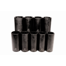 9 Piece 0.5 in. Drive 6 Point Metric Impact Socket Set