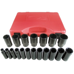 K Tool International KTI-33202 19 Piece 0.5 in. Drive SAE Deep Impact Socket Set