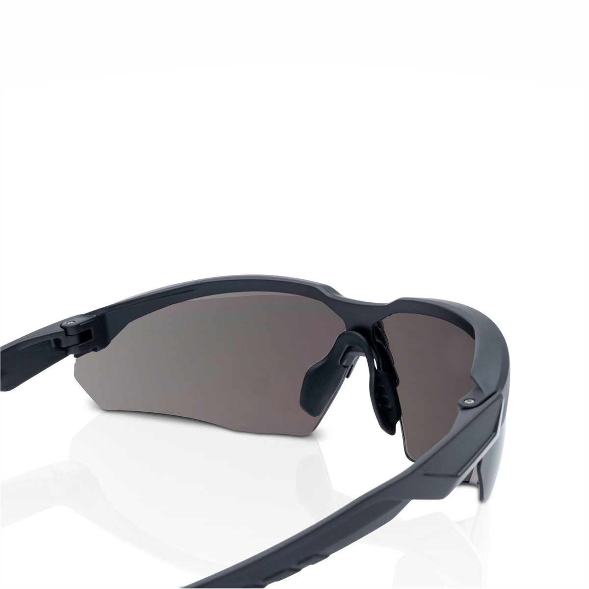 HyperGuard H-Series Safety Glasses - Mirrored Smoke - Black Half Frame - Anti-Scratch