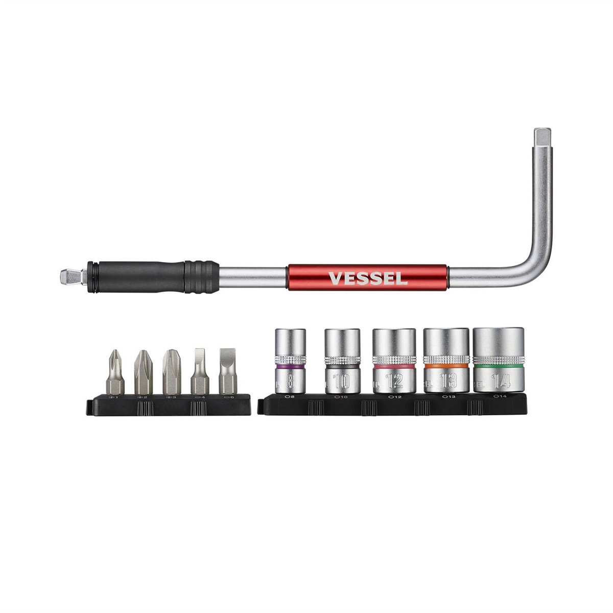 Vessel 2-Way Speed L-Handle With Bit & Socket Set (SLH21U)