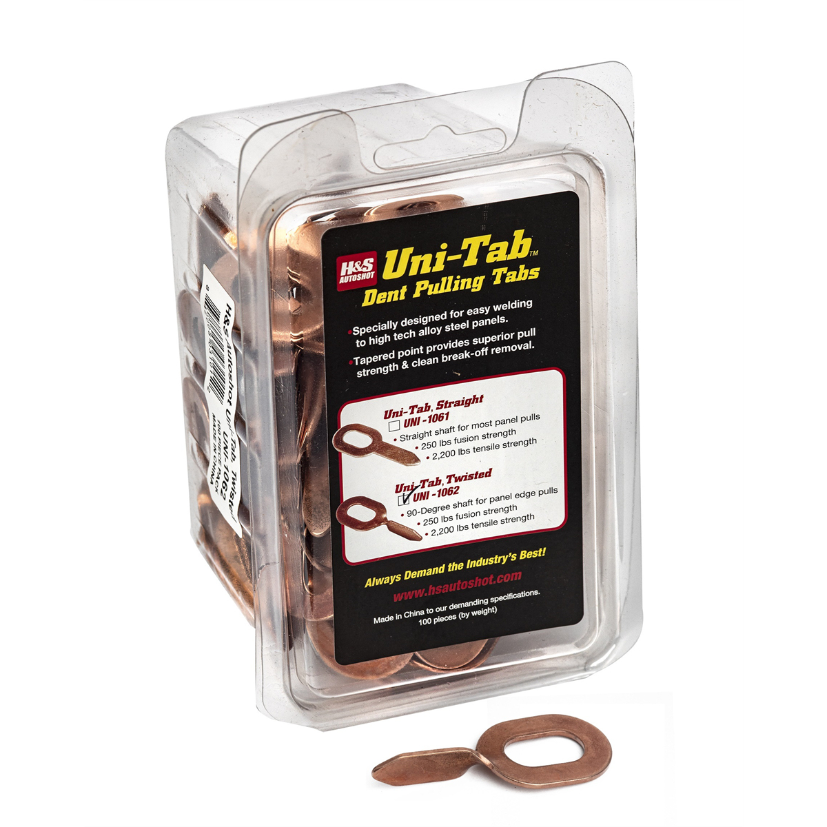 HSA1062 UNI-1062 Weld Pull Key, Twisted 90 deg, Copper-Flash Steel - 100 Pack