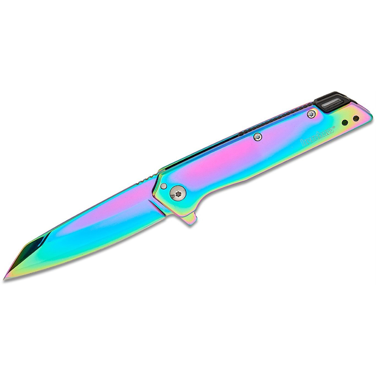 KER1365RBW Misdirect Assisted Open Frame Lock Reverse Tanto Blade EDC Folding Pocket Knife - Rainbow