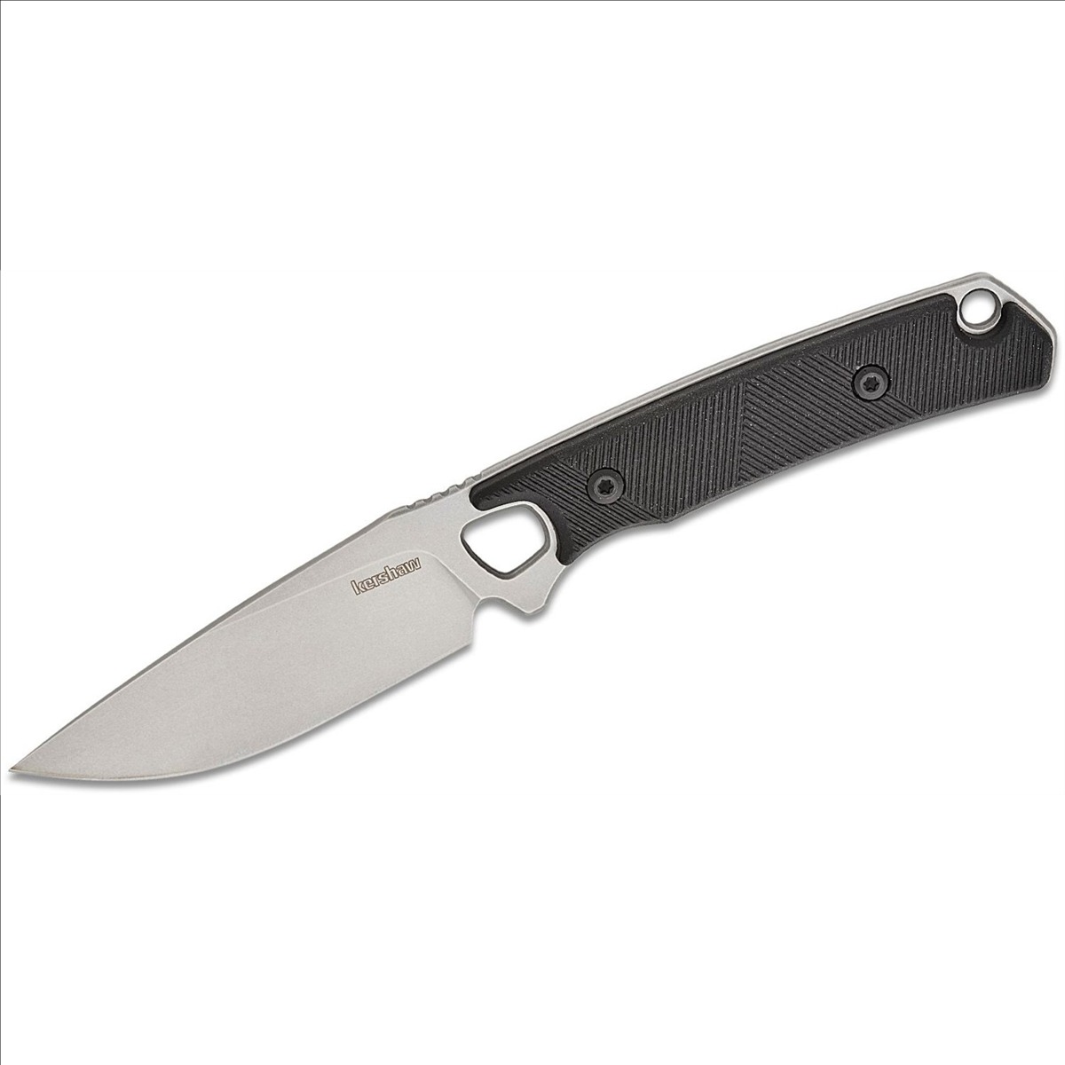 KER2048 Steppe Drop Point Fixed Blade Field Knife with Polypropylene Sheath - Black & Gray